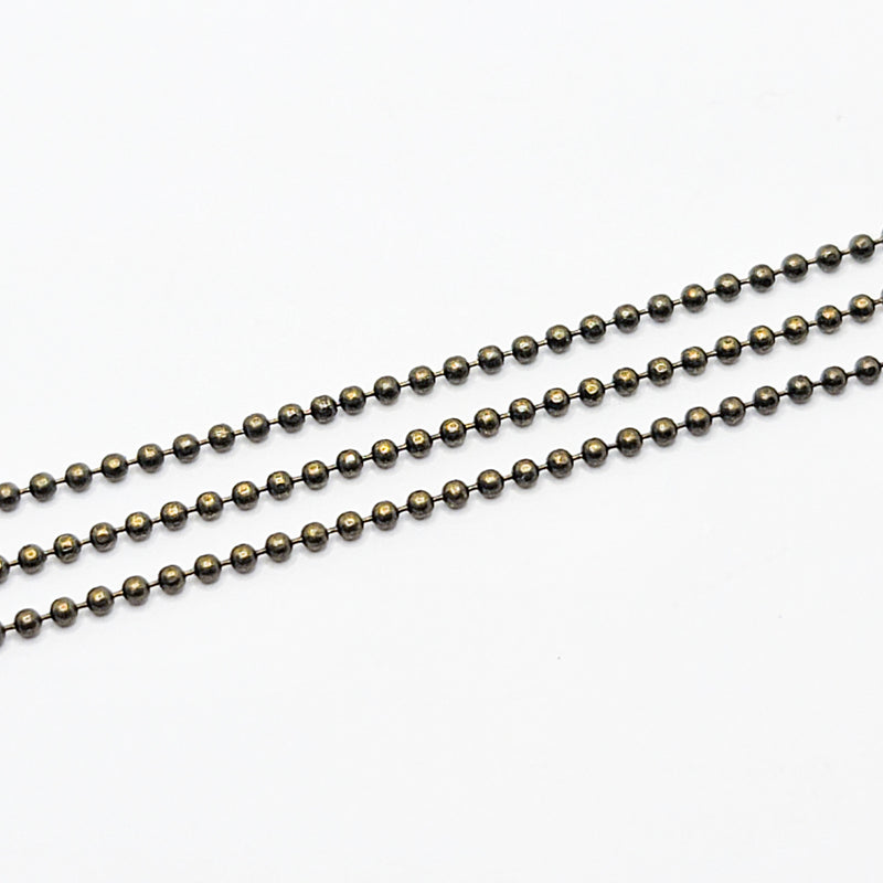 Antique Brass, Ball Chain, 1.2mm, sold by foot