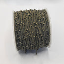 Antique Brass, Dot Satellite Curb Chain, 1mm, sold by foot