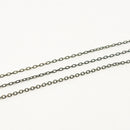 Antique Brass, Fine Cable Chain, 1.5x1mm, sold by foot
