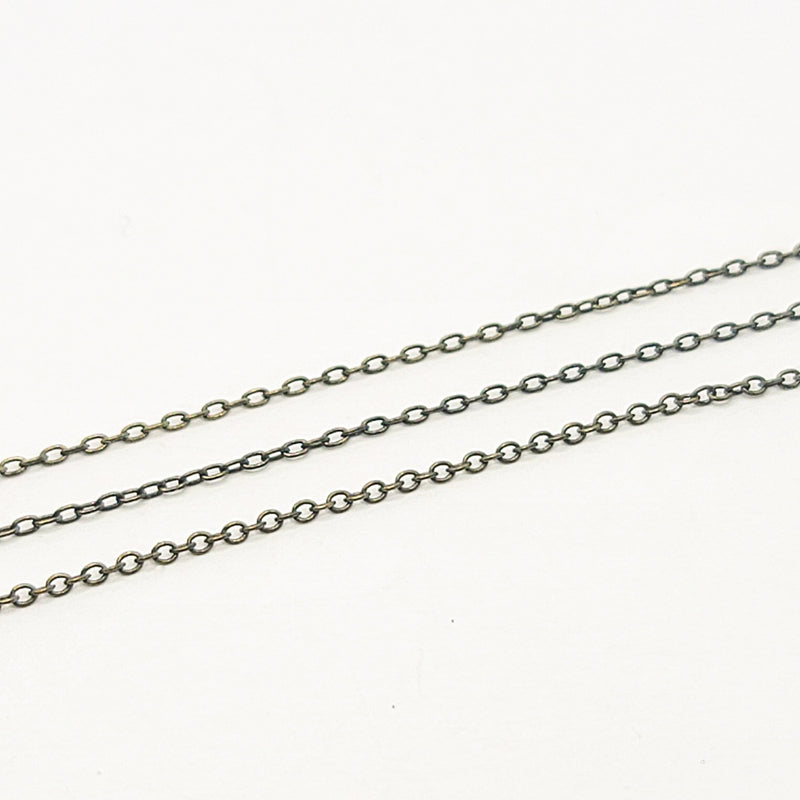 Antique Brass, Fine Cable Chain, 1.5x1mm, sold by foot