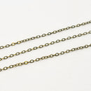 Antique Brass, Fine Cable Chain, 2x1.5mm, sold by foot