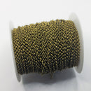 Antique Brass, Rolo Chain, 2.5mm, sold by foot