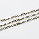 Antique Brass, Rolo Chain, 2.5mm, sold by foot