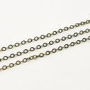Antique Brass, Cable Chain, 2.5x2mm, sold by foot