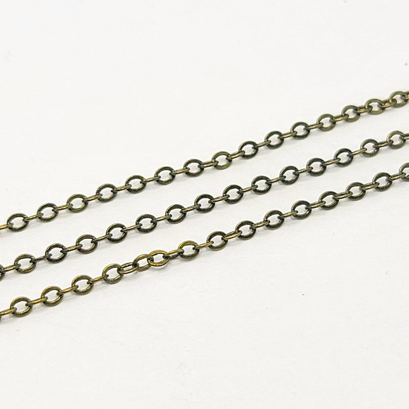 Antique Brass, Cable Chain, 2.5x2mm, sold by foot