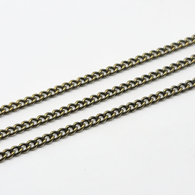 Antique Brass, Curb Chain, 3.5x2.5mm, sold by foot