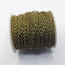 Antique Brass, Oval Chain, 4x3.5mm, sold by foot