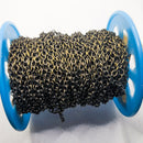 Antique Brass, Oval Chain, 5x4mm, sold by foot