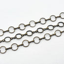 Antique Brass, Flat Coin Chain, 8mm, sold by foot