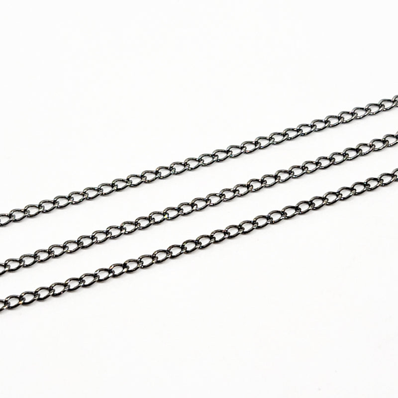 Gunmetal, Curb Chain, 2.5x1.5mm, sold by foot
