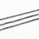 Gunmetal, Rolo Chain, 2.5mm, sold by foot