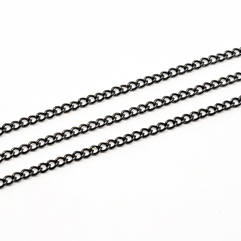 Gunmetal, Curb Chain, 3x2mm, sold by foot