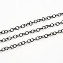 Gunmetal, Oval Cable Chain, 3.5x3mm, sold by foot