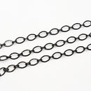 Gunmetal, Flat Almond Chain, 6x4mm, sold by foot