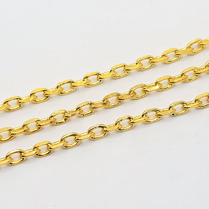 Gold-Plated, Faceted Oval Chain, 5x4mm, sold per metre