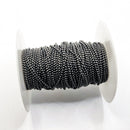 Matte Gunmetal, Ball Chain, 1mm, sold by foot