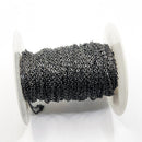 Matte Gunmetal, Cable Chain, 2x1.5mm, sold by foot