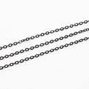 Matte Gunmetal, Cable Chain, 2x1.5mm, sold by foot