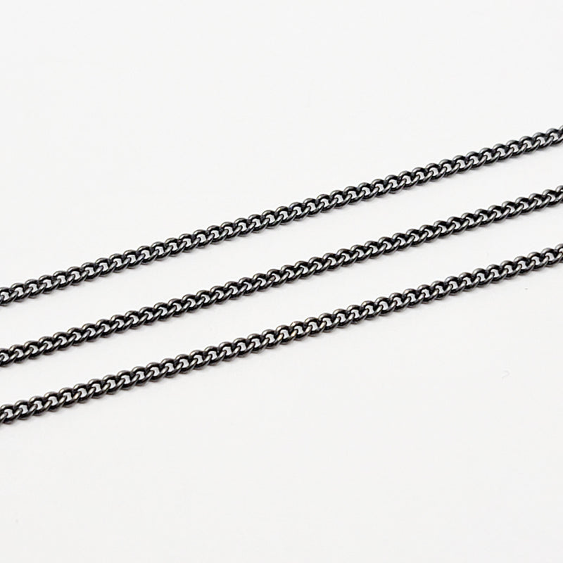 Matte Gunmetal, Curb Chain, 2x1.5mm, sold by foot