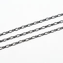 Matte Gunmetal, Twisted Figaro Chain, 4x2mm, sold by foot