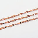 Rose Gold-Plated, Singapore Chain, 2mm, sold by foot