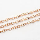 Rose Gold-Plated, Oval Chain, 3.5x3mm, sold by foot