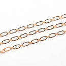 Rose Gold-Plated, Flat Oval Chain, 6.5x3.5mm, sold by foot