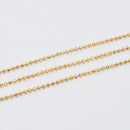 Gold-Plated (S), Faceted Ball Chain, 1.5mm, sold by foot