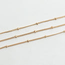 Gold-Plated (S), Dot Satellite Curb Chain, 1mm, sold by foot