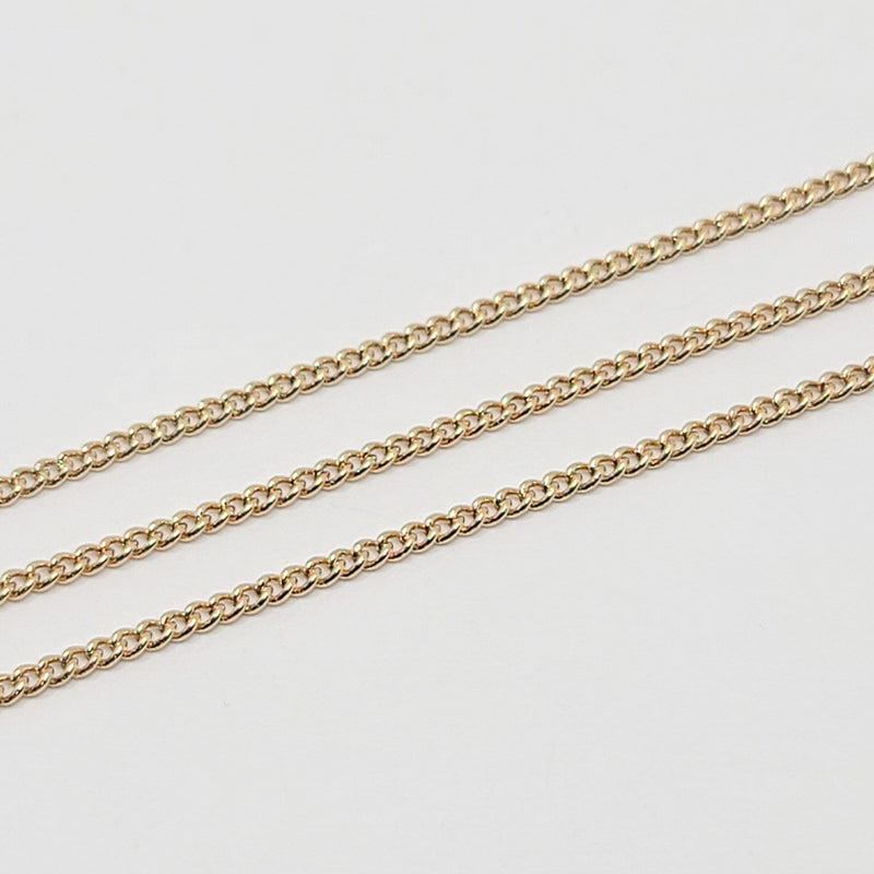 Gold-Plated (S), Curb Chain, 2mm, sold by foot