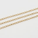 Gold-Plated (S), Rolo Chain, 2.5mm, sold by foot