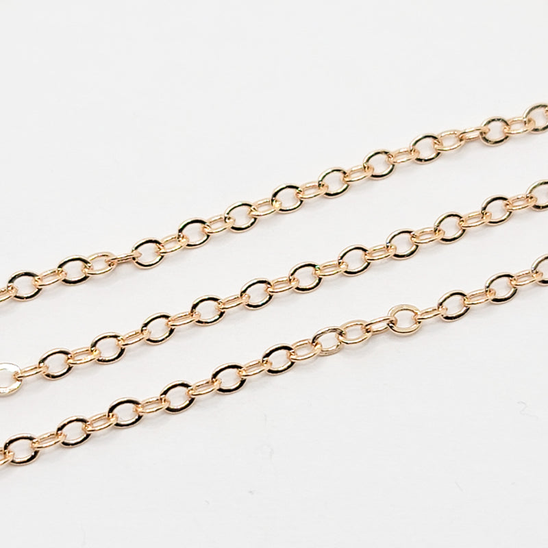 Gold-Plated Oval Cable Chain, Kimdoly Beads, Soft Gold Plated