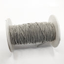 White Gold-Plated, Ball Chain, 1.5mm, sold by foot