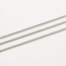 White Gold-Plated, Curb Chain, 1.5mm, sold by foot