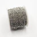 White Gold-Plated, Dot Satellite Curb Chain, 1mm, sold by foot