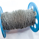 White Gold-Plated, Rolo Chain, 2.5mm, sold by foot