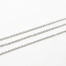 White Gold-Plated, Cable Chain, 2x1.5mm, sold by foot