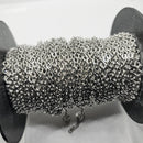 White Gold-Plated, Flat Oval Cable Chain, 4.5x3.5mm, sold by foot