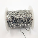 White Gold-Plated, Coin Chain, 4mm, sold by foot