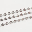 White Gold-Plated, Coin Chain, 4mm, sold by foot