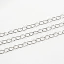 White Gold-Plated, Curb Chain, 4.5mm, sold by foot