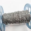 White Gold-Plated, Cable Chain (Figure 8), 4.5x4mm, sold by foot