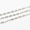 White Gold-Plated, Cable Chain (Figure 8), 4.5x4mm, sold by foot