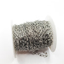 White Gold-Plated, Flat Almond Chain, 6x4.5mm, sold by foot