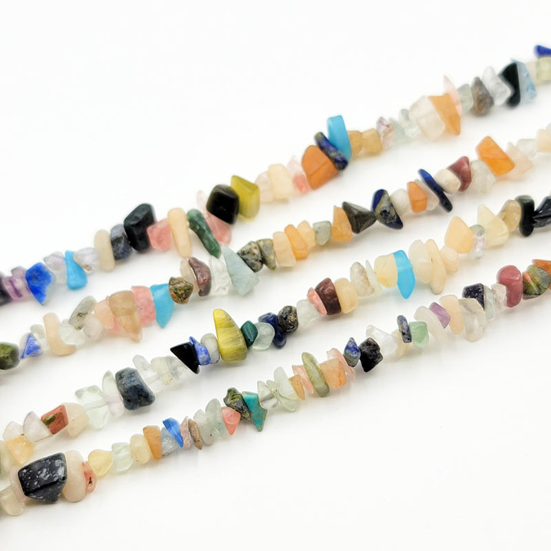 Mixed Stone & Glass Chips, 2.5-5x8-10.5mm (L)