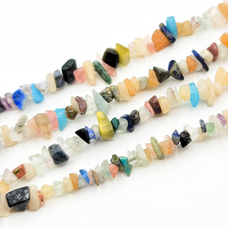 Mixed Stone & Glass Chips, 2.5-5x8-10.5mm (L)