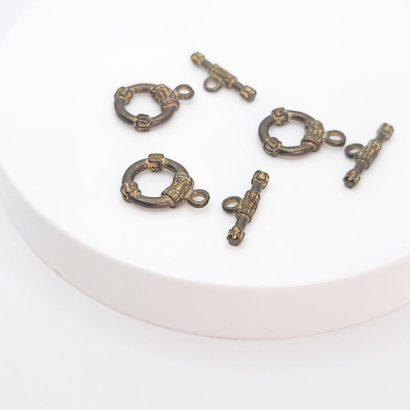 Antique Brass Toggle Clasps (Rope), 18.5x13mm (3sets)