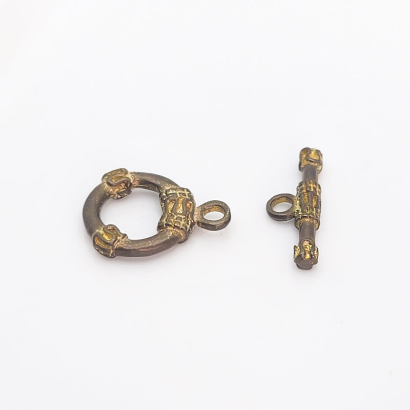 Antique Brass Toggle Clasps (Rope), 18.5x13mm (3sets)