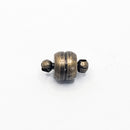 Antique Brass Magnetic Clasps, Drum, 11x7.5mm (2sets)