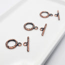 Antique Copper Toggle Clasps (Leopard), 19mm (3sets)